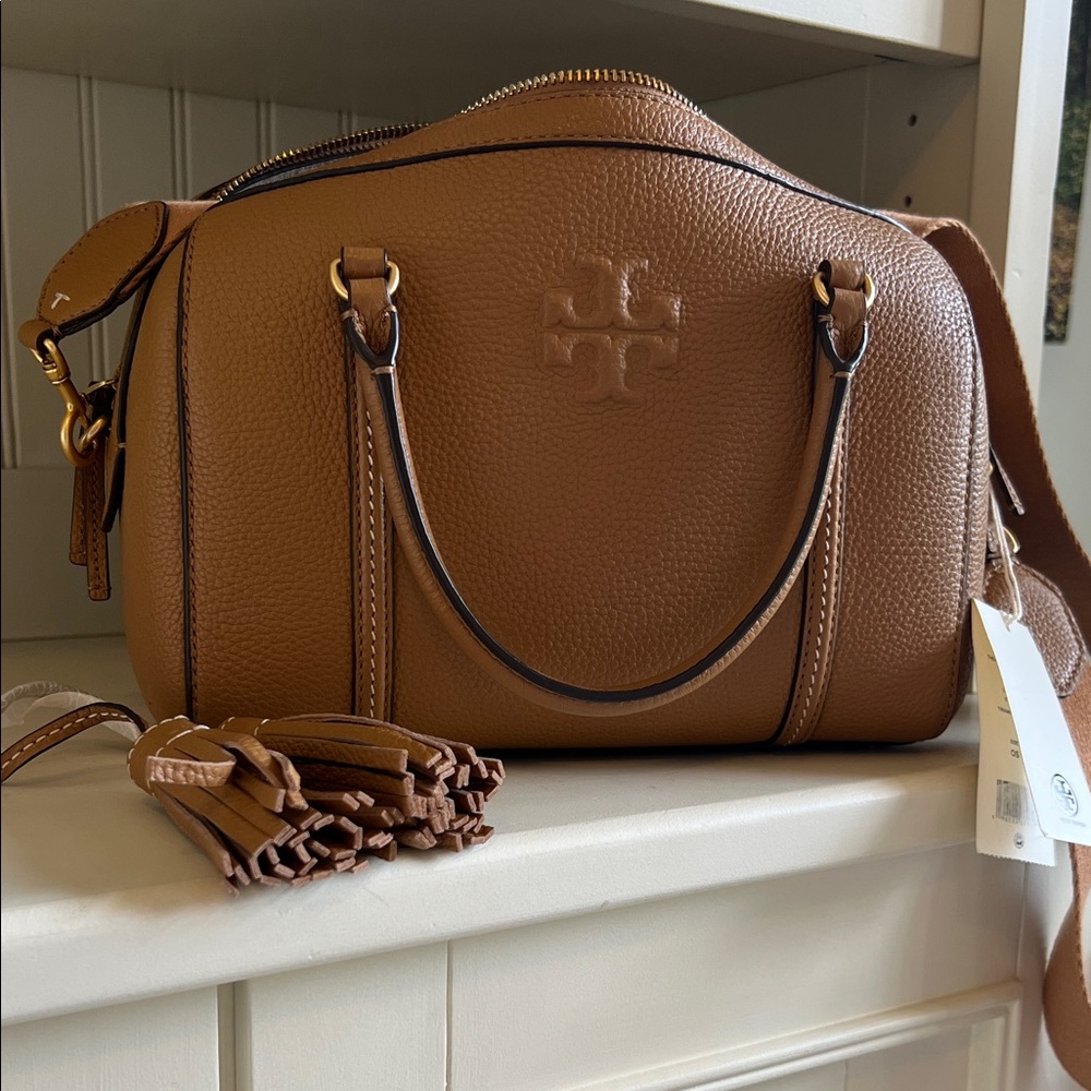Tory Burch Thea Brown Leather Satchel